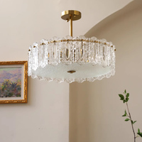 Lampu LED AC Iron Postmodern buatan tangan, lampu langit-langit kaca awan bagus, lampu kamar tidur ruang tamu CRI 90 IP33
