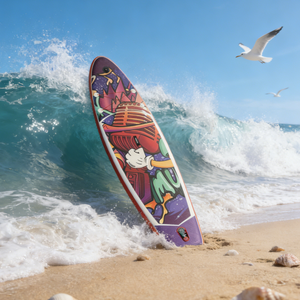 Planche de paddle gonflable polyvalente à technologie Drop Stitch, conception à gonflage rapide, système à 3 ailerons, construction solide et portable pour le surf en extérieur - Product Image 3