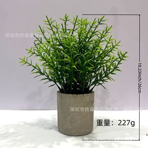 Plantes artificielles en pot Imitation Sentai 24 cm, verdure en plastique avec pot en ciment pour la décoration intérieure ou les ornements d'entrée - Product Image 4