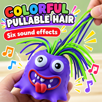 Jouet amusant en plastique, monstre qui tire les cheveux, avec son, pour farces, anti-stress, souple, humoristique, qui crie et lâche, boîte surprise