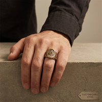 Anillos de Acero Inoxidable con Acabado Vintage de la Tienda Yiwu Aceon Alibaba, Anillos Masónicos con Grabado de la Libertad para Hombre