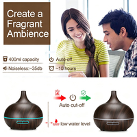 Humidificateur Mini Portable Moderne et Simple Alimenté par USB 500ml, Diffuseur d'Huiles Essentielles Silencieux avec 7 Couleurs de Lumière et Minuteries