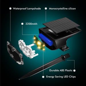 Projecteurs solaires de paysage IP68 étanches, lampes solaires extérieures sans fil pour jardin, drapeau, piscine - Product Image 6