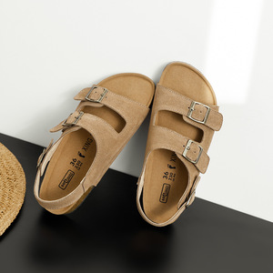 Birkenth sandali da <span class=keywords><strong>donna</strong></span> in vera pelle romana in stile coreano scarpe da spiaggia con plateau in sughero Sole spessa chiusura Slip-On estate - Product Image 3