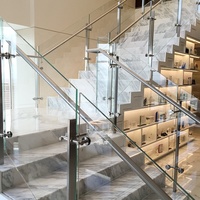 Luxus Edelstahl Deck Geländer Balkon Baluster Systeme Balustrade Treppe Glas geländer Handlauf Set