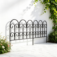 Portails d'entrée élégants en fer forgé noir à motifs arqués, écologiques, thermolaqués, pour intérieur et extérieur, maison, restaurant, hôtel