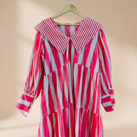 Robe midi en coton écologique indien doux Boh Creation, coupe trapèze, pour femme, usage quotidien, voile, faite à la main, manches trois quarts, col en V