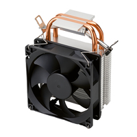Ventilateur de processeur silencieux QiuzAim 2 avec 2 caloducs de 90 mm pour ordinateur de bureau, dissipateur thermique CPU 2011 à haut débit d'air, 4 broches, pour serveur E5 X79 X99 refroidi par air