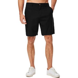 Pantalones Cortos Casuales de Lino y Algodón para Hombre, 8 Pulgadas, Cintura con Botones, Pantalones Cortos de Playa de Verano con Bolsillos, Tela Oxford Transpirable - Product Image 1