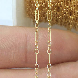 リアル14Kゴールド充填3 + 1ケーブルチェーンネックレスバルク1.68MMロングとショートチェーンロール永久ジュエリーチェーン結果卸売 - Product Image 4