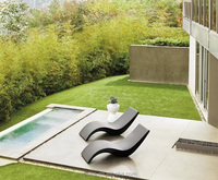 Chaises longues de piscine extérieure en forme de S, confort, villa, chaise de pont de piscine, lit en rotin, chaise de plage, chaise longue de luxe