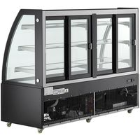 Matériel de restauration commerciale en gros : Vitrine chauffante électrique à 2 niveaux avec verre incurvé pour la présentation de plats chauds et de pâtisseries