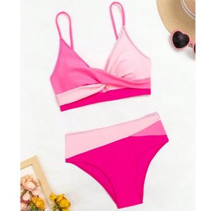 Conjunto de Bikini de Lujo Personalizado 2024, Traje de Baño de 2 Piezas con Estampado Floral y de Leopardo, con Tanga Sexy y Patrón de Letras Florales, Ropa de Playa - Product Image 1