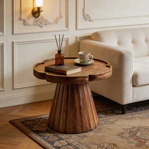 <span class=keywords><strong>Tavolino</strong></span> da Caffè Moderno con Base in Metallo a Forma <span class=keywords><strong>di</strong></span> Petalo, Base in <span class=keywords><strong>Legno</strong></span> Massello a Forma <span class=keywords><strong>di</strong></span> Tronco d'Albero, Arredamento per Soggiorno, Appartamento, Homestay - Product Image 3
