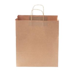 Wholesale Custom Packaging Craft Brown Kraft Paper Shopping <b>Bag</b> <b>Extra</b> <b>Large</b> Wide Base Bottom Kraft Paper <b>Bags</b> for Pizza - Product Image 2
