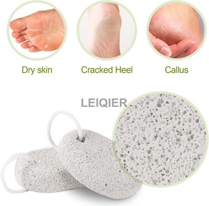 Piedra Pómez Personalizada con Logotipo para Pies, Removedor de <span class=keywords><strong>Callos</strong></span> y Durezas de Lava Natural Negra con Mango de Madera, Herramienta de Pedicura, Raspador de Pies - Product Image 3