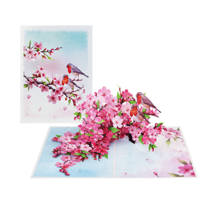 Tarjetas emergentes únicas de papel artesanal floral en 3D para saludos, promociones de eventos, invitaciones y presentaciones de regalos - Product Image 3