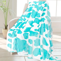 Couverture Polaire Super Chaude en Fausse Fourrure Motif Vache, Personnalisable, Haute Qualité, Douce, Mignonne et Portable, Toutes Saisons, Vente en Gros