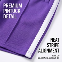 Shorts de sport amples en coton épais 320 GSM, style vintage, avec bande latérale et plis central, pour le skateboard urbain
