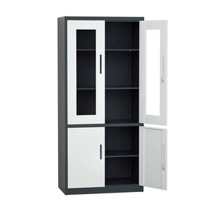 Archivador de Oficina Moderno de Acero de Alta Calidad con Puerta de Vidrio, Armario de Hierro Ajustable para Oficina, Hogar, Escuela y Uso Comercial - Product Image 1