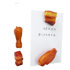 wangdun stalls PVC simulated meat braised chicken legs wings food Gourmet refrigerator sticker magnetic 3D pig foot mominiatures