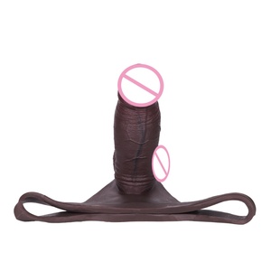 New SXXY Silicone Hollow Penis Sleeve Thong Black Color Dick Extender Wearable <b>Dildos</b> Panty Mens Cock Enlarger Adult Pegging Toy - Product Image 5