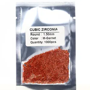 Large Supply Factory Price Loose CZ Stone M-garnet Round Cut Cubic Zirconia Gemstone