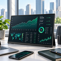 Écran portable IPS 23,8 pouces 1080P pour les tableaux de bord financiers et l'analyse des données, moniteur de jeu