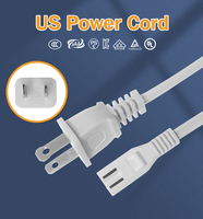 Cable de alimentación polarizado de 2 clavijas de EE. UU. con conector C7 IEC Cable de enchufe de CA para electrodomésticos y electrónica