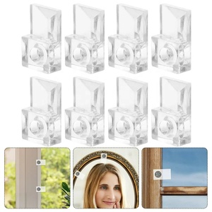Clips de miroir de 6mm 3mm Kit de suspension murale cintres boucle de miroir en plastique pour fixer la <span class=keywords><strong>porte</strong></span> d'armoire de miroir - Product Image 5
