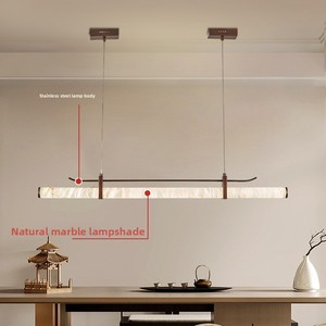Lámpara de Techo Estilo Restaurante Cloud-Stone Inspirada en la Dinastía Song, Fuente de Luz LED, Construcción de Acero Inoxidable y Mármol, Lujosa y Moderna - Product Image 3
