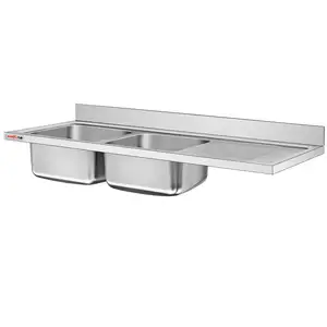 Restaurant Commercial Stainless Steel Kitchen Sink Working Table Top Supplier/Top Mounted 304 Sink Station Counter Top