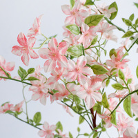 Fleurs artificielles de jasmin Seven Mile en caoutchouc souple et tissu de soie, tiges simples pour la décoration intérieure et les accessoires de photographie