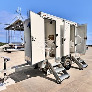 Toilettes portables de location, remorque sanitaire extérieure, toilettes mobiles 4 postes, toilettes portables pour camping, remorque sanitaire extérieure - Product Image 4