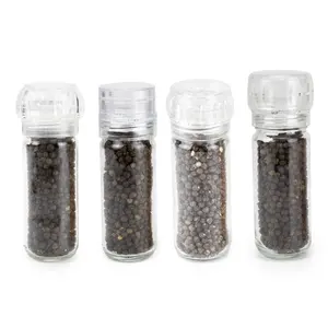 Wholesale Plastic Grinder Salt Pepper Spice Mill Manual Package Packing Container Glass Bottle Salt Pepper Grinder