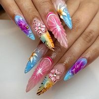 Faux ongles courts en amande à couverture complète, pré-dessinés, à presser – Produits de beauté, fournitures d'ongles en gros