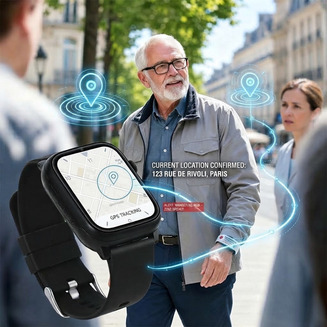 Lone Worker GPS Tracker Watch Personal SOS Safety Geofence Fall Detection IPX-6 Waterproof Two Way Call up 4 Days Battery 4G SIM