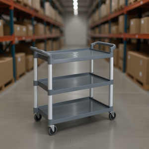 Carrello Multiuso a 3 Ripiani Grigio per Stoccaggio e Trasporto in Ufficio - Product Image 3