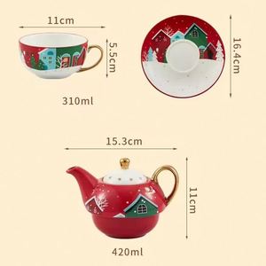 Modern Luxury Christmas Ceramic <b>Cup</b> and <b>Saucer</b> Gift Set Personalized PC Tea and Drinkware Stocked Tableware - Product Image 4