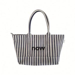 Sac de shopping en toile personnalisé pour femmes, grande taille, avec logos, sacs pliables rayés en toile, réutilisables, vente en gros à bas prix - Product Image 1