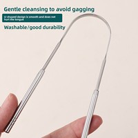 Brosse gratte-langue en acier inoxydable en forme de U, légère, outil de soin buccal pour le nettoyage de la langue et l'élimination de la mauvaise haleine
