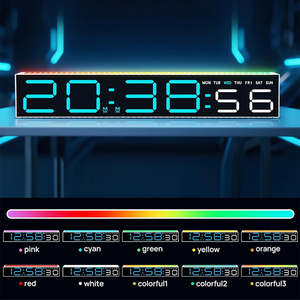 Horloge de table numérique multifonctionnelle avec alarme intelligente, température et humidité, écran LED RVB grand format, veilleuse - Product Image 3