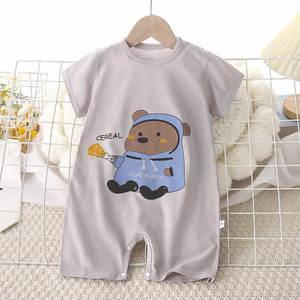 Yürüyor Boys t-shirt gömlek Tops yaz yenidoğan pijama açık Romper 100% % pamuk kısa kollu tarama takım çocuklar için - Product Image 2