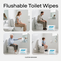 Papier toilette biodégradable ultra-doux, personnalisable OEM, 55g, 60g, 80g, jetable dans les toilettes, lingettes humides pour le nettoyage, marque JZZP, vente en gros