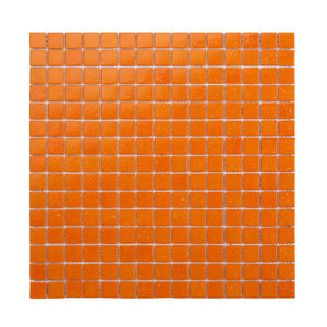 Mosaico de Vidrio Cuadrado Brillante Naranja Pastoral Moderno de 4 mm para Baño, Barra de Bar, Cocina, Pared Exterior, Piso, Hotel, Piscina - Product Image 1