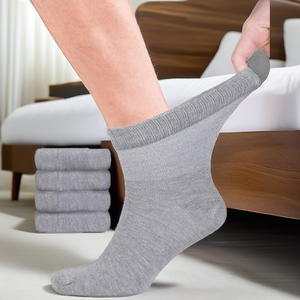 Chaussettes Diabétiques en Bambou Fiera <span class=keywords><strong>Besa</strong></span> pour Hommes, Lot de 4 Paires, Hauteur Cheville, Bout Sans Couture, Motif Uni - Product Image 2