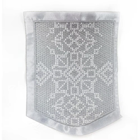 Patch en tissu pour point de croix, broderie florale ethnique, badge géométrique en satin à coudre pour vêtements, sacs, décoration DIY