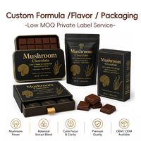 Complément alimentaire personnalisable en gros à base de mélanges fonctionnels de champignons, de chocolat et d'extrait de Cordyceps pour le bien-être quotidien, la tranquillité et la concentration