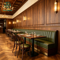 Ensemble de restaurant commercial Ron Group, table rectangulaire en bois, chaise ergonomique personnalisée, banquette en cuir rembourrée