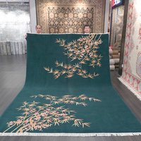 Tapis en laine et soie de collection 244x335cm, tapis chinois fait main en laine, art déco personnalisé